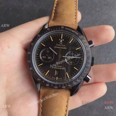 Swiss Omega Speedmaster 9300 Black Case Brown Leather Copy Watch